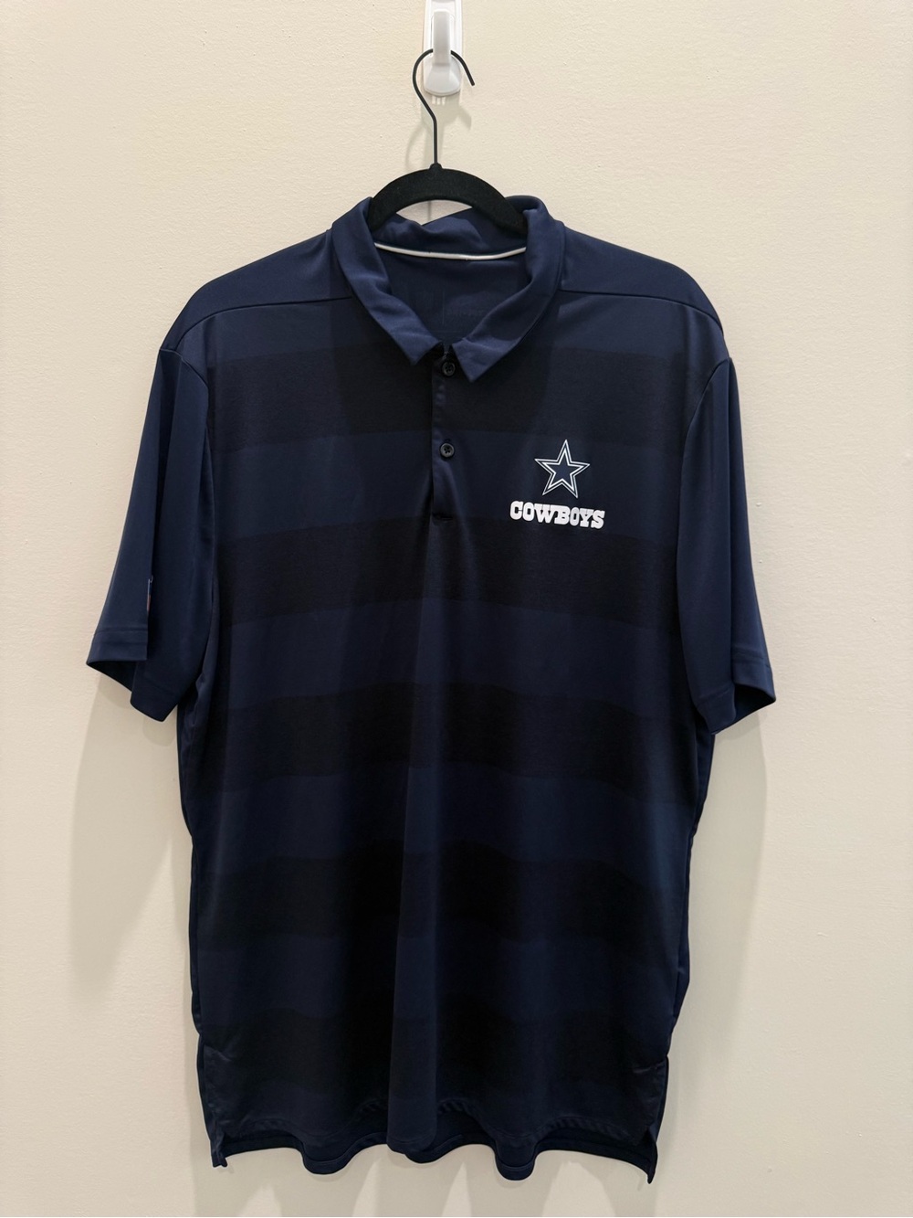 Dallas Cowboys Polo Shirt Men’s XL Blue Striped Nike Dri fit Football NFL - Picture 2 of 7